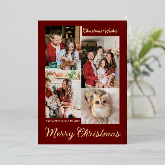 Kerst feestdagen Moderne Typografie Fotocollage (Staand Voorkant)