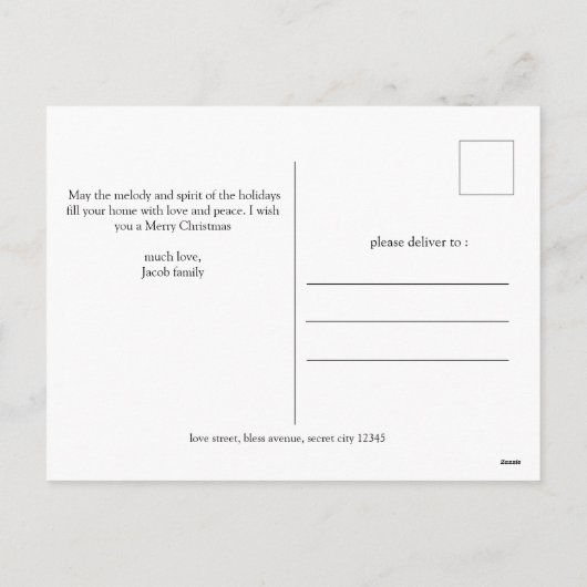 Kerst feestdagen Moderne Typografie Vier-Foto (Achterkant)