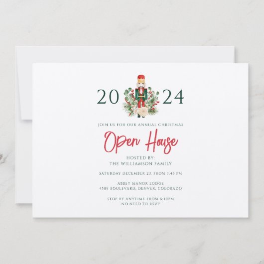 Kerst Feestdagen Notenkraker Open House Party Kaart (Voorkant)