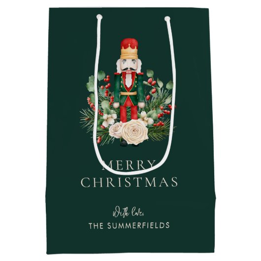 Kerst Feestdagen Notenkraker Script Familie Aangep Medium Cadeauzakje (Achterkant)