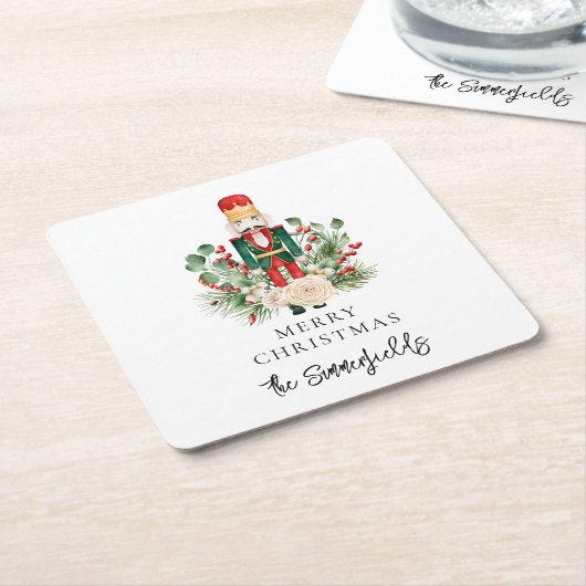 Kerst Feestdagen Notenkraker Script Kartonnen Onderzetters (Schuin)