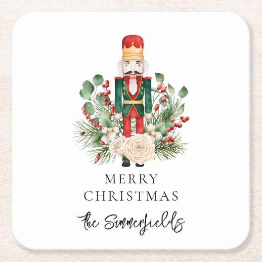 Kerst Feestdagen Notenkraker Script Kartonnen Onderzetters (Voorkant)