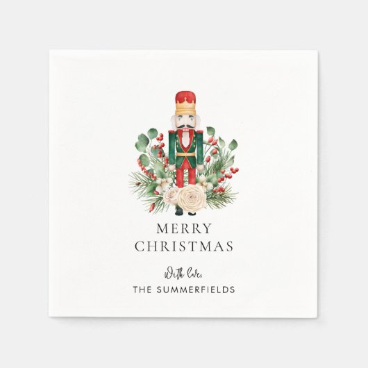 Kerst Feestdagen Notenkraker Script Paper Servet (Voorkant)