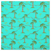 Kerst Feestdagen Palmbomen en Fairy Lights Stof (Swatch)