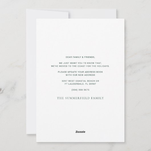 Kerst Feestdagen Palmboom Bewegende aankondiging (Achterkant)