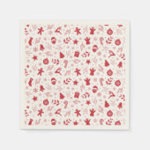 Kerst Feestdagen Patroon Familie Party Papier Servet (Voorkant)