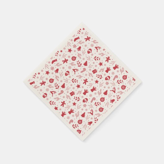 Kerst Feestdagen Patroon Familie Party Papier Servet (Hoek)