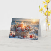 Kerst Feestdagen Peace Beach Basket of Shells Kaart (Gele Bloem)