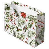 Kerst Feestdagen Pine Red Berries Botanisch Groot Cadeauzakje (Achterkant Gekanteld)