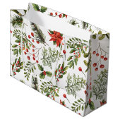 Kerst Feestdagen Pine Red Berries Botanisch Groot Cadeauzakje (Voorkant Gekanteld)