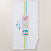 Kerst Feestdagen Postzegel Familie Reünie Strandlaken (Voorkant)