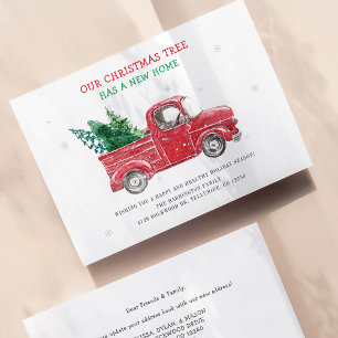Kerst Feestdagen Red Truck Verplaatst Aankondiging