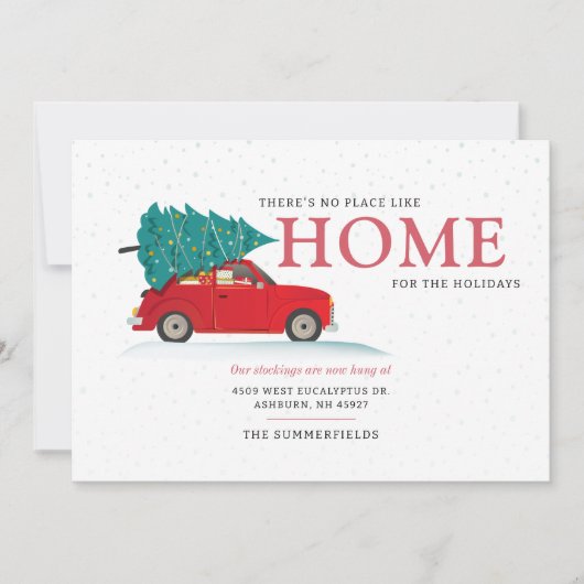 Kerst Feestdagen rode auto bewegende aankondiging (Voorkant)