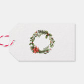 Kerst Feestdagen Rode bessen groen Cadeaulabel (Achterkant Horizontaal)