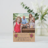 Kerst Feestdagen Rode bessen Xmas Foto Briefkaart (Staand voorkant)