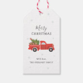 Kerst Feestdagen rode vrachtwagen Cadeaulabel (Voorkant)