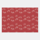 Kerst Feestdagen rood en wit vrolijk en helder Inpakpapier Vel (Voorkant)