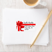 Kerst Feestdagen Rood Lint Bow Adresetiketten Etiket (Insitu)