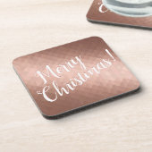 Kerst-feestdagen roos gouden vormgeving bier onderzetter (Linkerzijde)