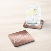 Kerst-feestdagen roos gouden vormgeving bier onderzetter (Rechterzijde)