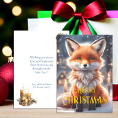 Kerst Feestdagen Schattige Winter Red Fox Christma Feestdagenkaart