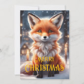 Kerst Feestdagen Schattige Winter Red Fox Christma Feestdagenkaart (Voorkant)
