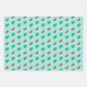 Kerst Feestdagen Schattige Winter Santa Sneeuwman  Inpakpapier Vel (Voorkant 3)