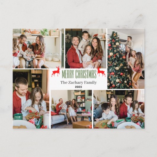 Kerst feestdagen Script Familie Fotocollage (Voorkant)