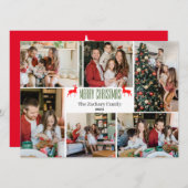 Kerst feestdagen Script Familie Fotocollage Feestdagenkaart (Voorkant / Achterkant)