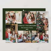 Kerst feestdagen Script Familie Fotocollage Feestdagenkaart (Voorkant / Achterkant)