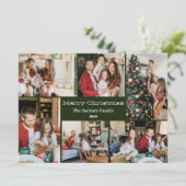 Kerst feestdagen Script Familie Fotocollage Feestdagenkaart (Staand voorkant)