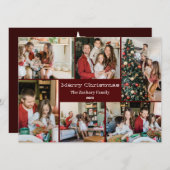 Kerst feestdagen Script Familie Fotocollage Feestdagenkaart (Voorkant / Achterkant)