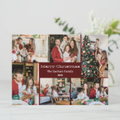 Kerst feestdagen Script Familie Fotocollage Feestdagenkaart (Staand voorkant)