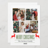 Kerst feestdagen Script Familie Fotocollage Feestdagenkaart (Voorkant / Achterkant)