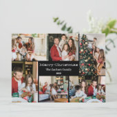 Kerst feestdagen Script Familie Fotocollage Feestdagenkaart (Staand voorkant)