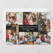 Kerst feestdagen Script Familie Fotocollage Feestdagenkaart (Voorkant)