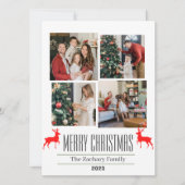 Kerst feestdagen Script Familie Fotocollage Feestdagenkaart (Voorkant)