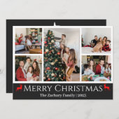 Kerst feestdagen Script Familie Fotocollage Feestdagenkaart (Voorkant / Achterkant)