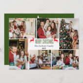 Kerst feestdagen Script Familie Fotocollage Feestdagenkaart (Voorkant / Achterkant)