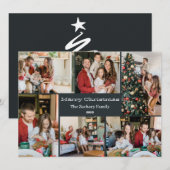 Kerst feestdagen Script Familie Fotocollage Feestdagenkaart (Voorkant / Achterkant)