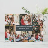Kerst feestdagen Script Familie Fotocollage Feestdagenkaart (Staand voorkant)