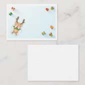 Kerst Feestdagen Sneeuw Angel Rendieren Notitiekaartje (Voorkant / Achterkant)