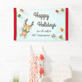 Kerst Feestdagen Sneeuw Angel Rendieren Spandoek (Insitu)