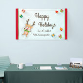 Kerst Feestdagen Sneeuw Angel Rendieren Spandoek (Beurs)