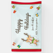 Kerst Feestdagen Sneeuw Angel Rendieren Spandoek (Verticaal)