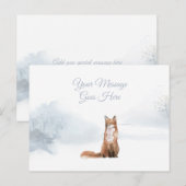 Kerst Feestdagen Winter Fox Elegant Eenvoudig (Voorkant / Achterkant)