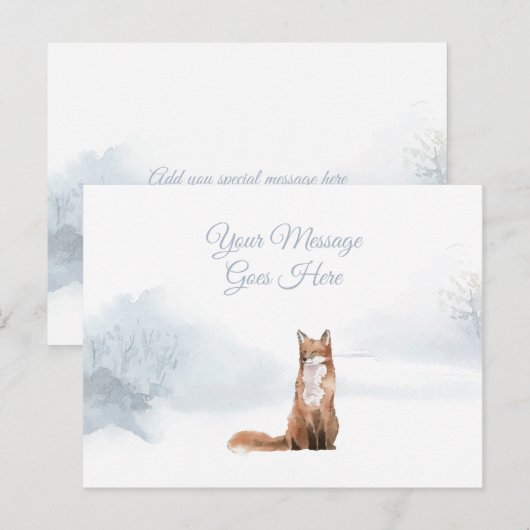 Kerst Feestdagen Winter Fox Elegant Eenvoudig (Voorkant / Achterkant)