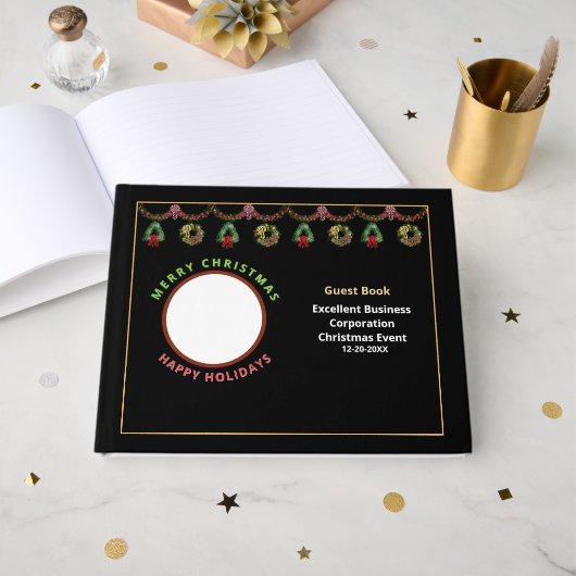 Kerst Feestdagen Zakelijk Feest Evenement Gastenboek (Voorkant open)
