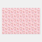 Kerst Feestelijk Flamingo patroon op Roze Inpakpapier Vel (Voorkant 2)