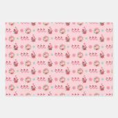 Kerst Feestelijk Flamingo patroon op Roze Inpakpapier Vel (Voorkant)